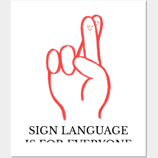 Finger Hug Talking Hands Funny Sign Language Love Unity Peace Posters and Art